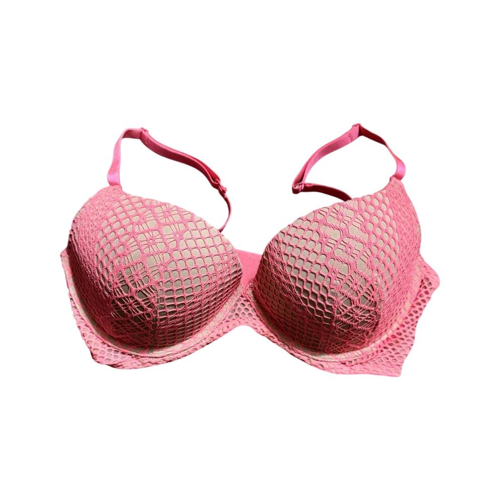 Victoria’s Secret Very Sexy Push Up Bra Pink Ivory Wire Lightly Lined 36DD EUC